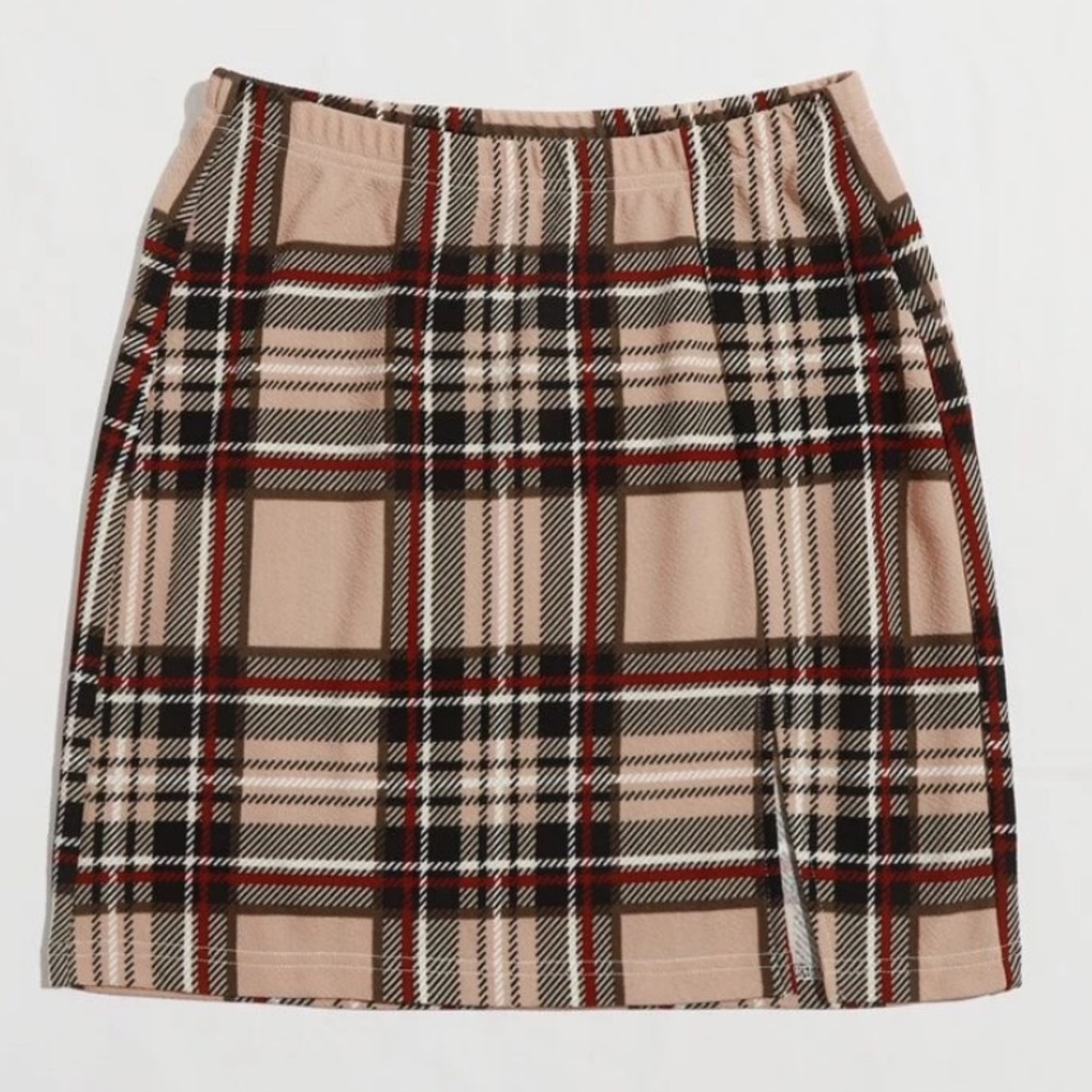 SHEIN Tartan Mini Bodycon Skirt